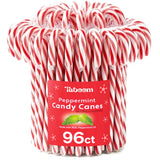 Bulk Peppermint Candy Canes 96 Count Box - Individually Wrapped Classic Red & White Holiday Candy Canes - Refreshing Mint Flavor Christmas Candy