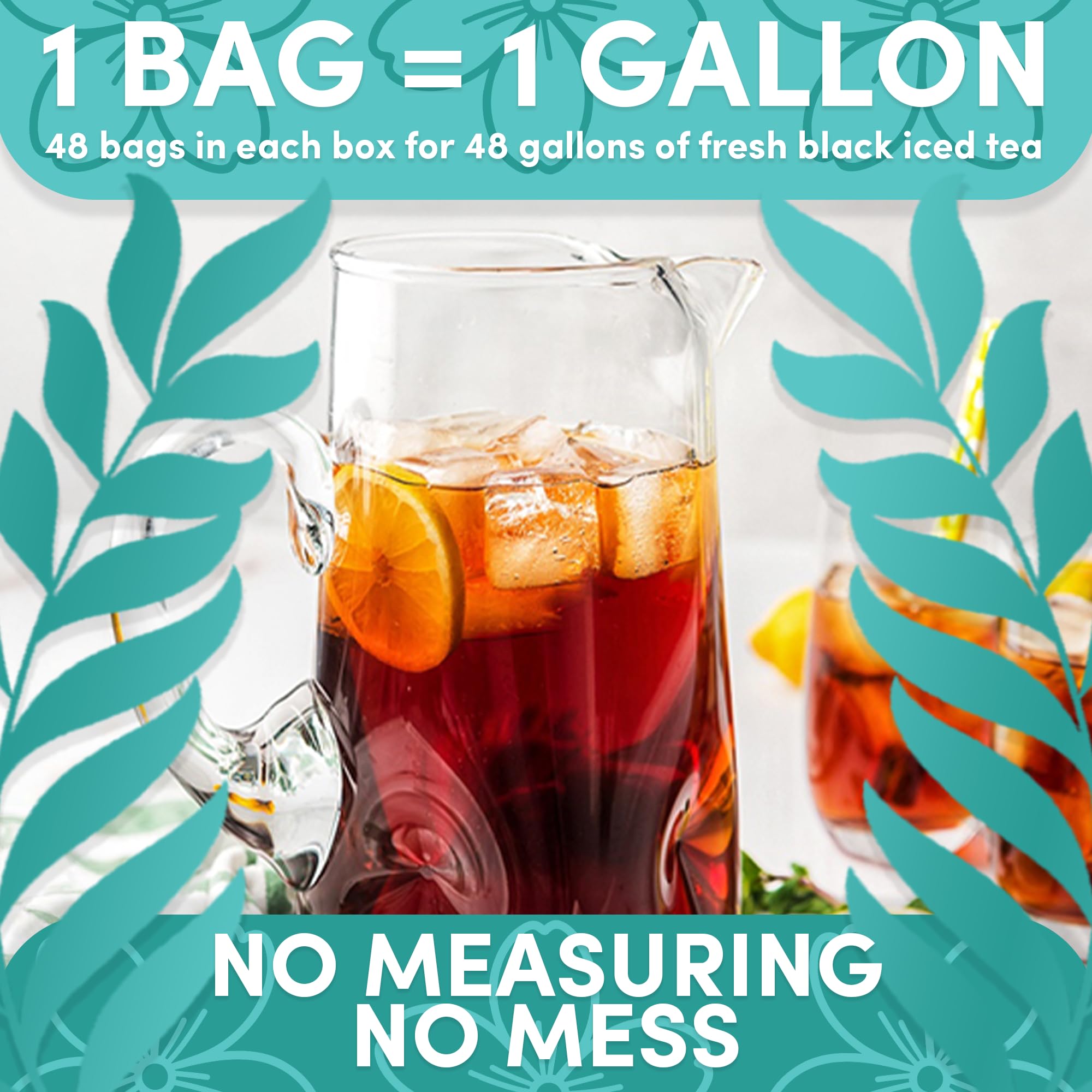 Black Orange Pekoe Iced Tea Bags, 1 Gallon Tea Bags, 48 Count, Bulk Iced Tea Packs, Orange Pekoe Tea for Restaurants, Cafes & Home