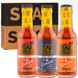 Hot Ones The Classic Trio, Hot Sauce Pack With The Classic Original, Garlic Fresno Chili & Chili Maple, Made With All Natural Ingredients, 5 fl oz