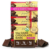 ChocoPerfection Sugar Free Dark Chocolate Mini Bars - European Style Chocolate Keto Friendly, Gluten Free Vegan, Fiber Rich Low Carb Chocolate Snack