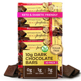 ChocoPerfection Sugar Free Dark Chocolate Mini Bars - European Style Chocolate Keto Friendly, Gluten Free Vegan, Fiber Rich Low Carb Chocolate Snack