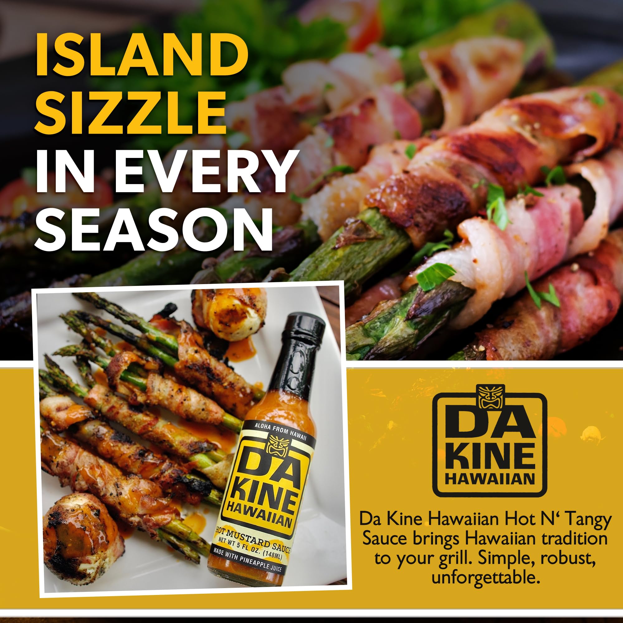 Da Kine Hawaiian Hot N' Tangy Sauce - Tangy Sauce Made with Pineapple Juice - Dipping Sauce for Marinades, Grilling & Everyday Cooking - Chicken