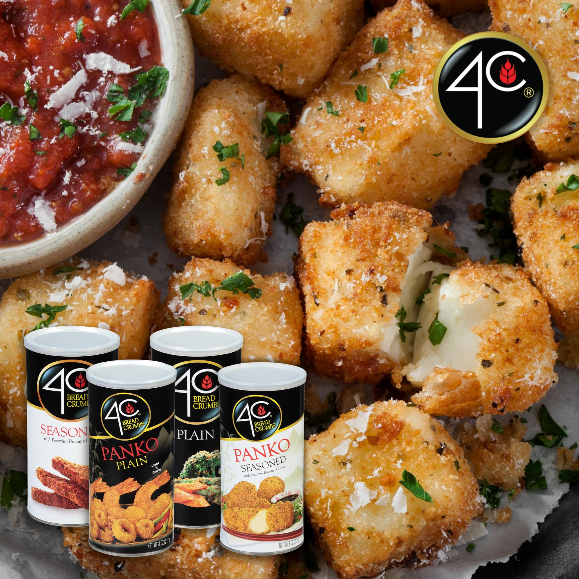 4C Premium Bread Crumbs, Seasoned with Pecorino Romano Cheese, 24 Ounce (Pack of 1)