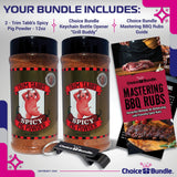 Trim Tabb’s Spicy Pig Powder Premium BBQ Barbecue Rub & Seasoning 2 Pk (24 oz) + BBQ Masters & Opener (4 Items)!