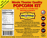 Home Theater All in One Popcorn Kit For 12 oz. Popper | Portion Packets with Kernels, Oil and Flavored Salt | By Bits N Things | Pack of 24