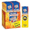 Slim Jim Beef 'N Cheese Smoked Meat Sticks, Mild Flavor, 8g Protein Per Serving, 1.5 oz. (18 Count)