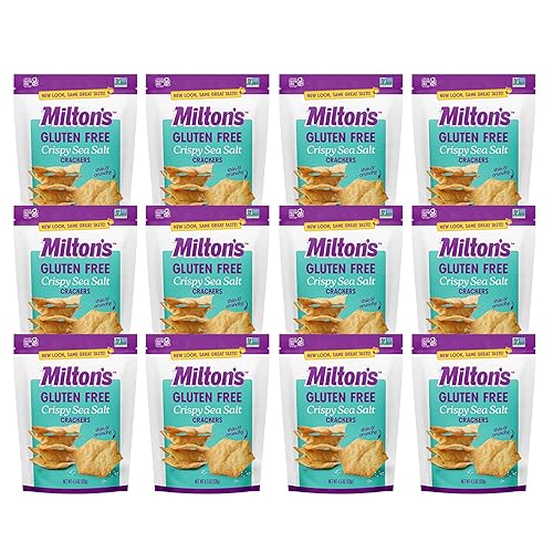 Milton's Gluten Free Baked Crackers, Sea Salt, 4.5 Ounce Bag (Pack of 12)