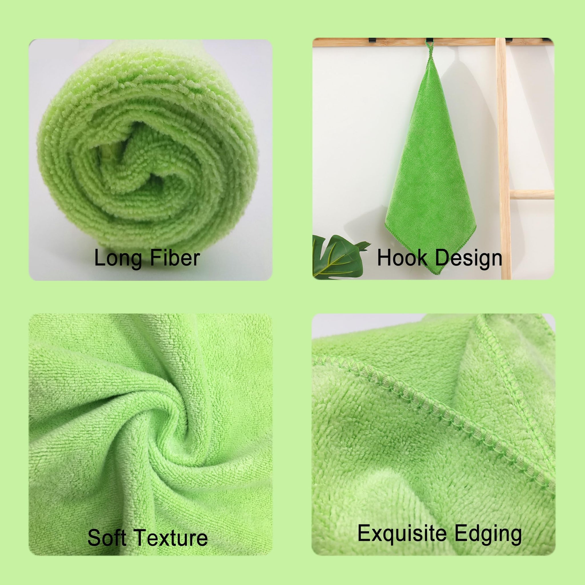 SURPRISE PIE Reusable Thick Microfiber Cleaning Cloths Pastel Kitchen Towels for Window Cleaner, Auto Detailing Supplies Washcloth Polishing Rags