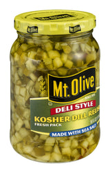 Mt. Olive Deli Style Kosher Dill Relish, 16 FZ (Pack of 12)