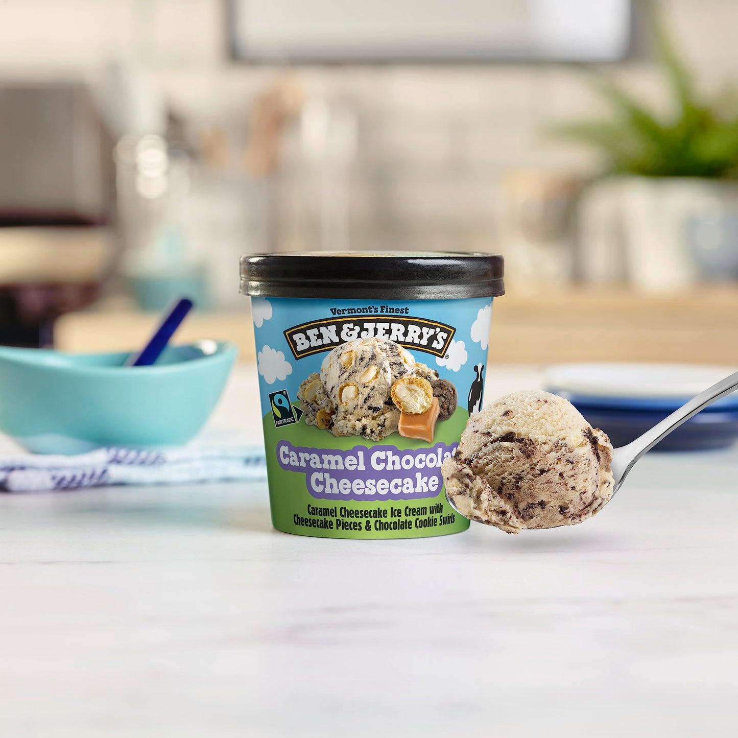 Ben & Jerry's Caramel Chocolate Cheesecake Ice Cream Pint Non-GMO 16oz