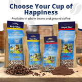 Island Blue 100% Jamaica Blue Mountain Medium Roast Ground Coffee, 16oz - Authentic Jamaican Gourmet Arabica, Smooth Low-Acid Luxury Coffee, Premium