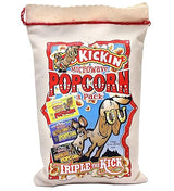 KICKIN’ Premium Microwave Popcorn - Popcorn Variety Pack (3) in Canvas Bag - Ultimate Sweet and Spicy Gourmet Gift - Makes a Great Movie Theater