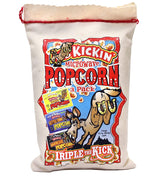 KICKIN’ Premium Microwave Popcorn - Popcorn Variety Pack (3) in Canvas Bag - Ultimate Sweet and Spicy Gourmet Gift - Makes a Great Movie Theater