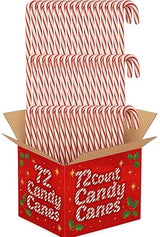 Candy Cane Peppermint Flavored | Red & White Stripes Individually Wrapped (6 Boxes (12ct) 72 Total)