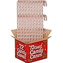 Candy Cane Peppermint Flavored | Red & White Stripes Individually Wrapped (6 Boxes (12ct) 72 Total)