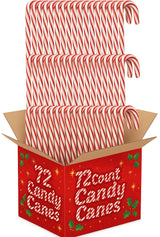 Candy Cane Peppermint Flavored | Red & White Stripes Individually Wrapped (6 Boxes (12ct) 72 Total)