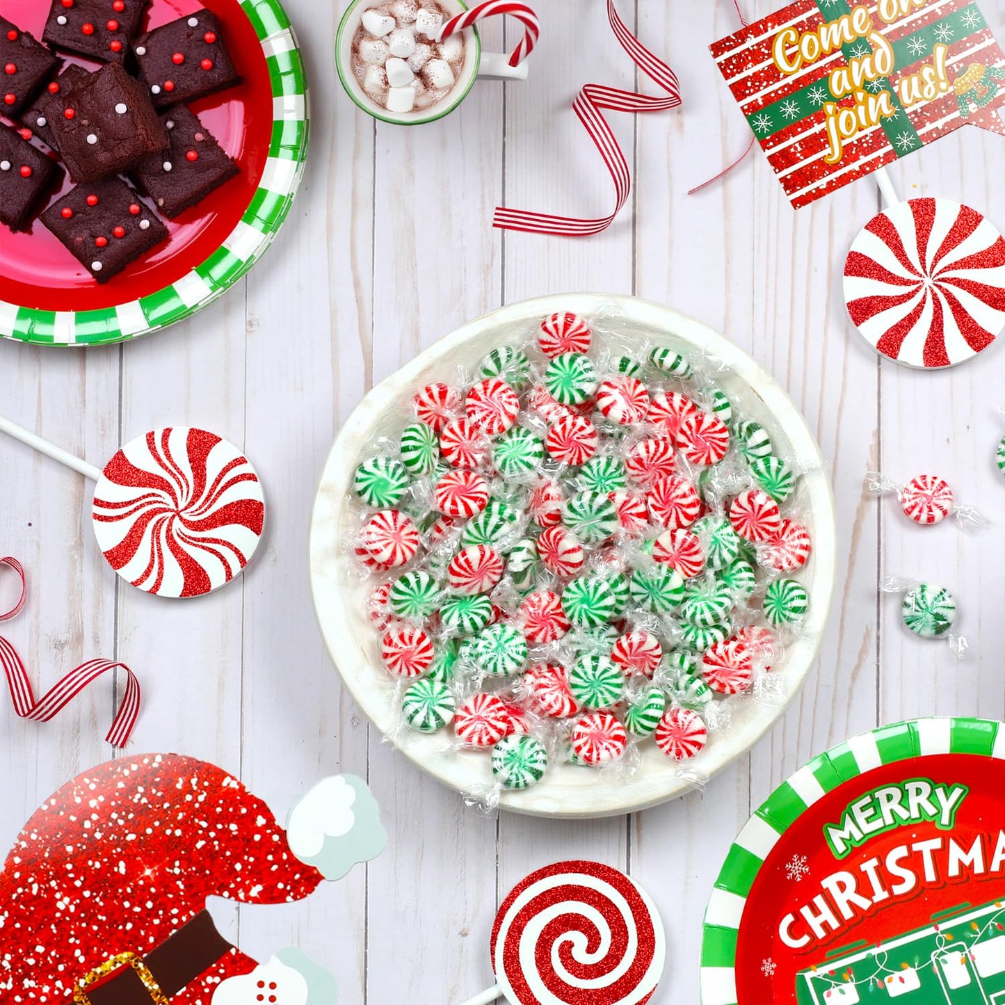A Great Surprise Starlight Mints Bulk - 5 Pounds - Refreshing Mint Candy Individually Wrapped - Spearmint and Peppermint Hard Candy - Office