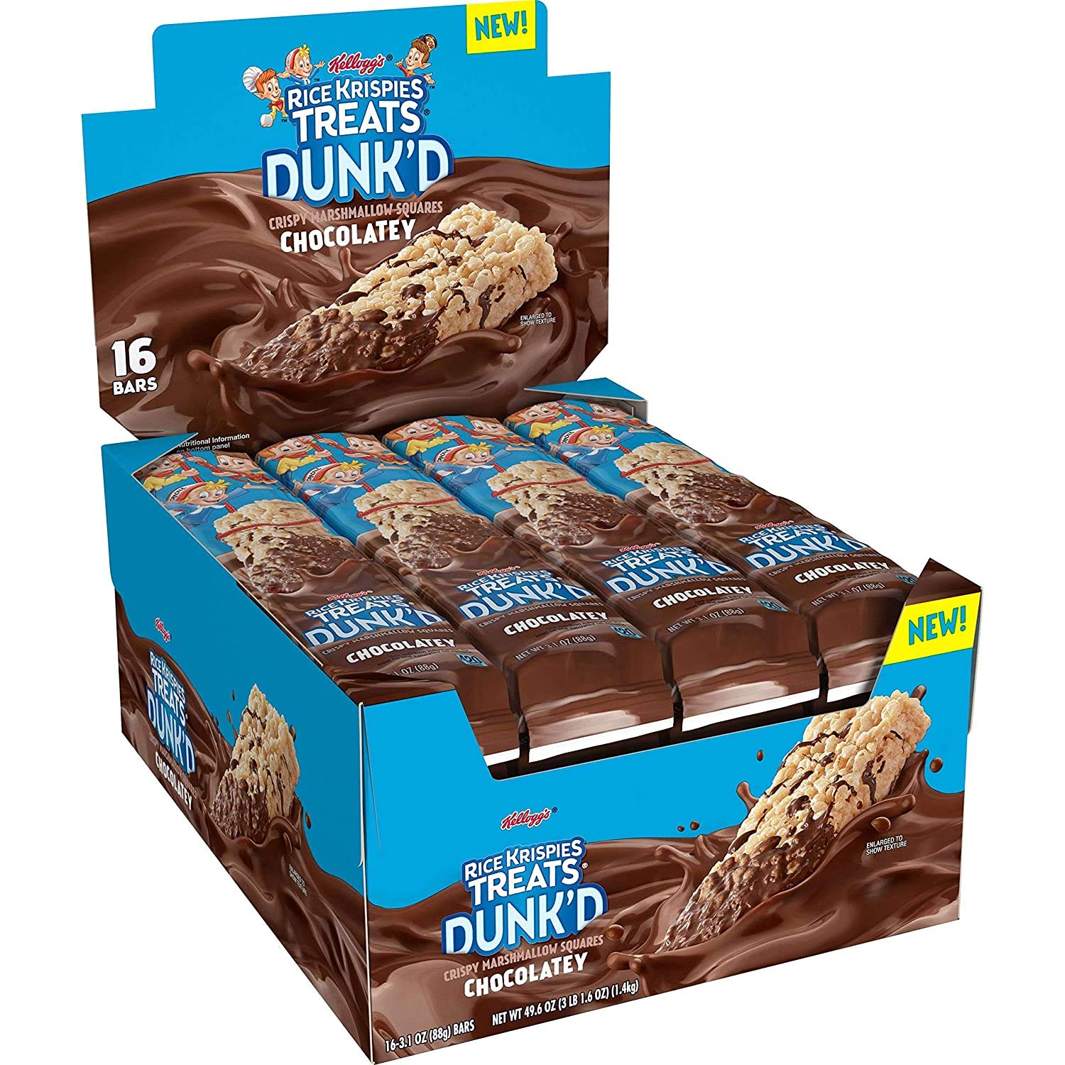 Kellogg's Rice Krispies Treats Dunk'D, 3.1 Ounces per Pack - 16 per Box (Chocolatey)