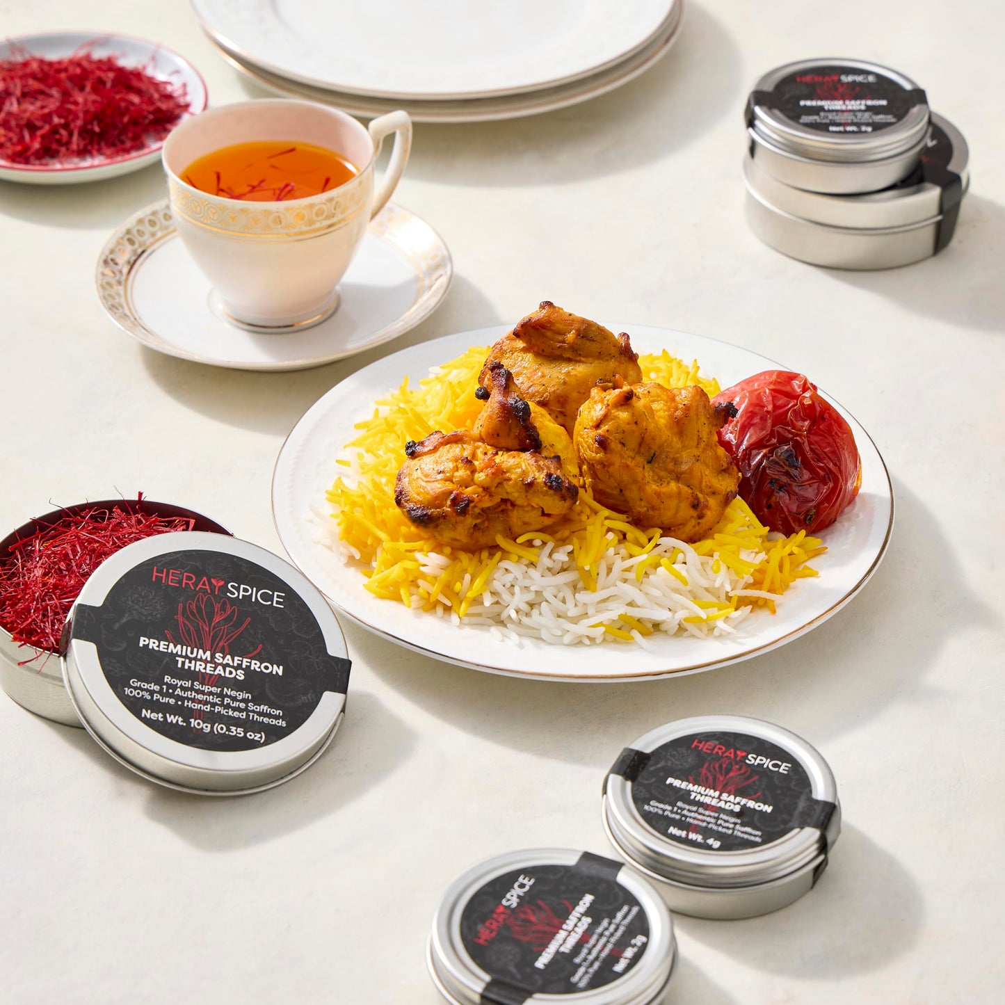 Heray Saffron, Premium Afghani Safron Threads (Super Negin Quality A+) Fresh Pure All Red Thread Zafron Spice for Bouillabaisse Risotto, Paella