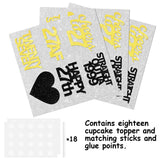 18pcs Black Gold Glitter Dessert Cupcake Pick for Straight Outta 1999 Cheer to 27 Years Old Theme Decor Supplies Happy 27th Birthday Party Decoration