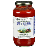 Monte Bene - Garlic Marinara Pasta Sauce - 24 oz (Pack of 6) - Non GMO, Whole 30 Approved, Gluten Free, No Sugar Added