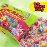 Cry Baby Extra Sour Bubble Gum, 12 OZ Bag of Individually Wrapped Gumballs 5 Mouth Puckering Flavors: Lemon, Cherry, Berry, Orange, and Apple, Perfect