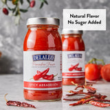 DeLallo Pomodoro Fresco Arrabiatta Sauce, 25.5 oz Jar, No Added Sugar, All Natural, Gluten Free, Non-GMO, Vegan, Spicy Pasta Sauce with Fiery Tomato