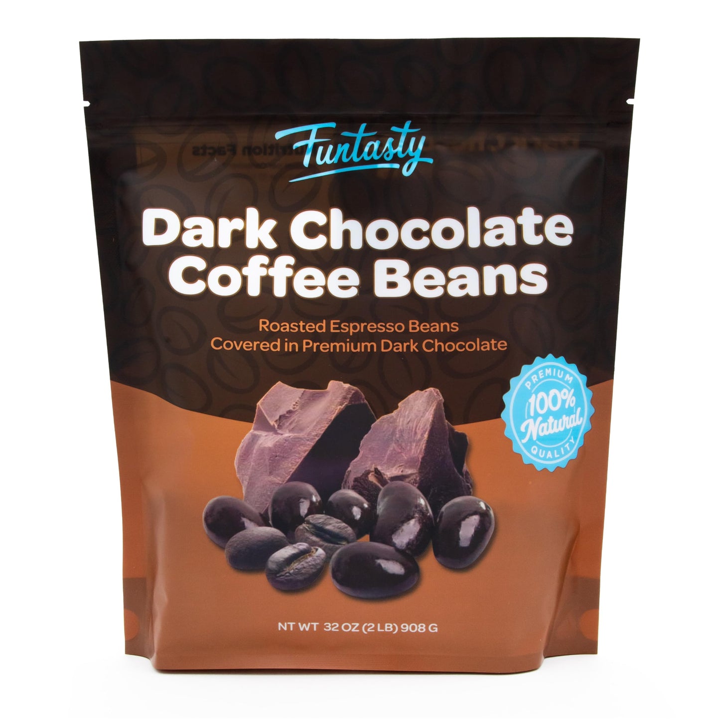 Dark Chocolate Covered Espresso Coffee Beans - 2 Pound Bulk Pack