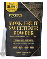 Pure Monk Fruit Sweetener No Erythritol - 100% Pure Monk Fruit Extract Powder, Zero Calorie Sugar Substitute, Keto Friendly, 5oz (450+ Servings)