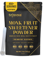Pure Monk Fruit Sweetener No Erythritol - 100% Pure Monk Fruit Extract Powder, Zero Calorie Sugar Substitute, Keto Friendly, 5oz (450+ Servings)