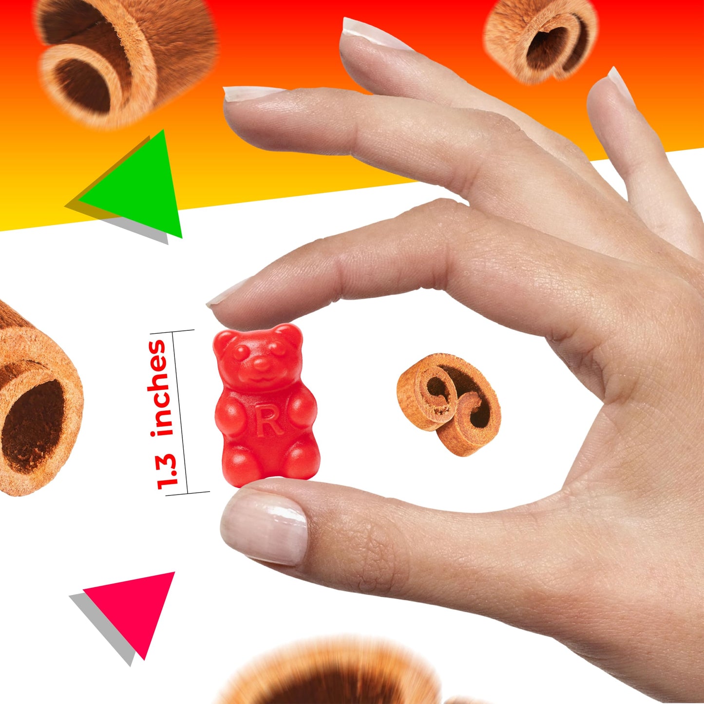 Cinnamon Bears | 2 Pound Bag | Cinnamon Candy | Gelatin Free JuJu Bears | Retro Sweet and Spicy Gummies | Chewy Candy for Snacking and Holiday Buffets