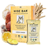 Wise Bar Adaptogen Mushroom Nutrition Bars with Reishi, Lions Mane & Ashwagandha, Organic Vegan & Gluten Free Snacks for Natural Focus, Energy