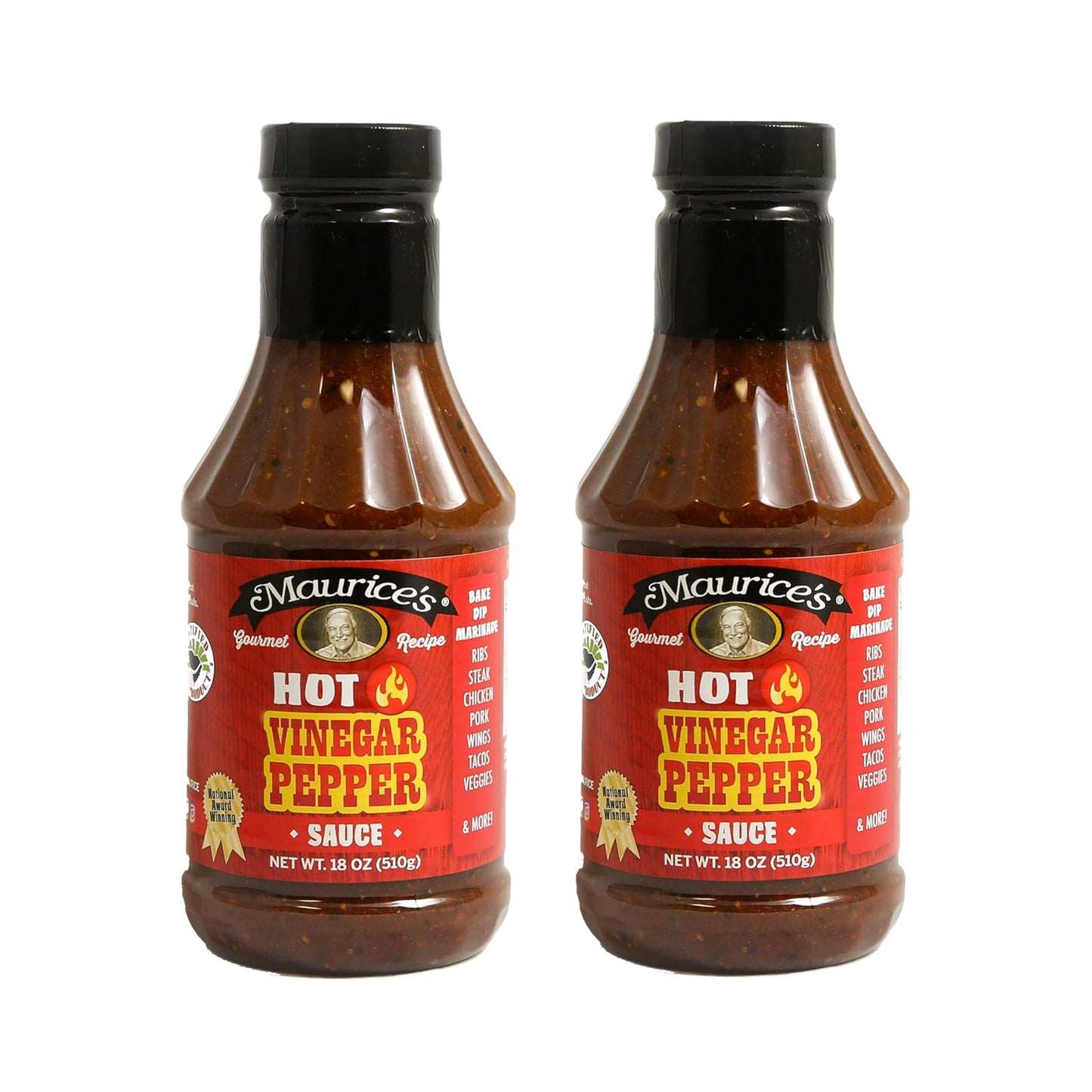Maurice’s Southern Gold BBQ Sauce, Hot Pepper- Carolina Gold Barbecue Sauce with Bold Pepper Heat- Authentic Southern Carolina Barbeque Dressing