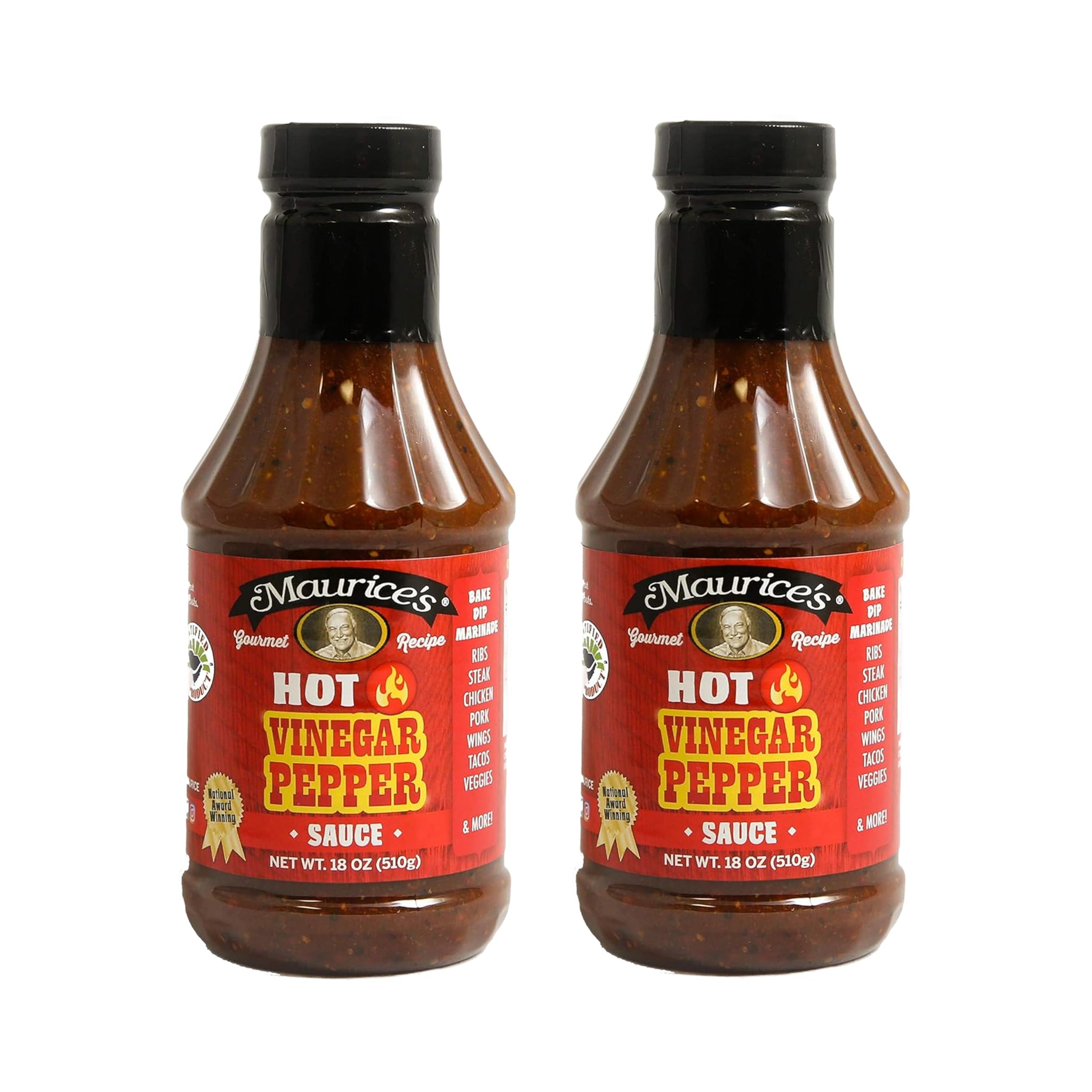 Maurice’s Southern Gold BBQ Sauce, Hot Pepper- Carolina Gold Barbecue Sauce with Bold Pepper Heat- Authentic Southern Carolina Barbeque Dressing