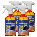 Grill Cleaner for Outdoor Grill - Bbq Cleaner Spray and Griddle Cleaner Kit with Grill Cleaning Tools and Citrus Cleaner 4 Pack