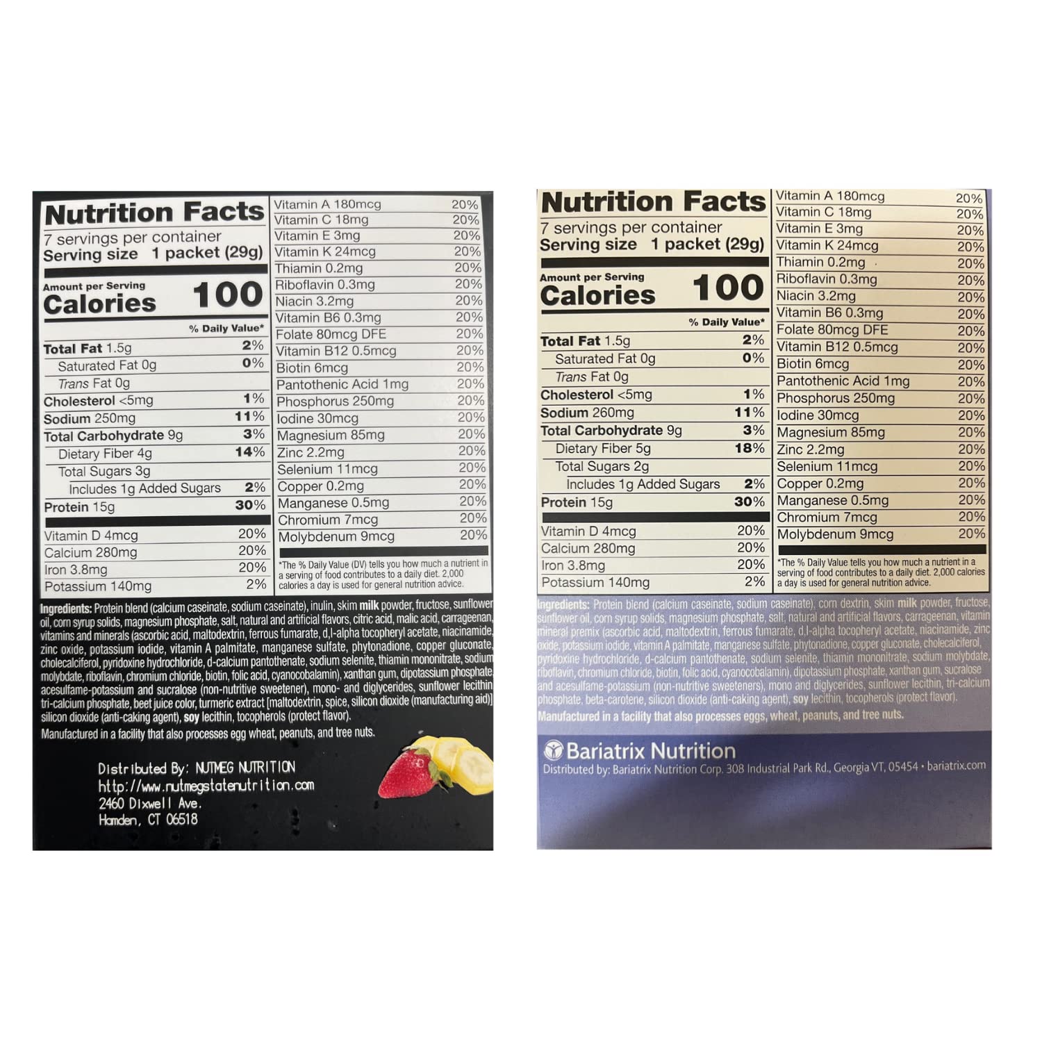 PROTIFIT - High Protein Strawberry Banana & Vanilla Pudding & Shake Mix 2 Pack, 15g Protein, Low Calorie, Low Fat, Low Carb, Aspartame Free, Idea