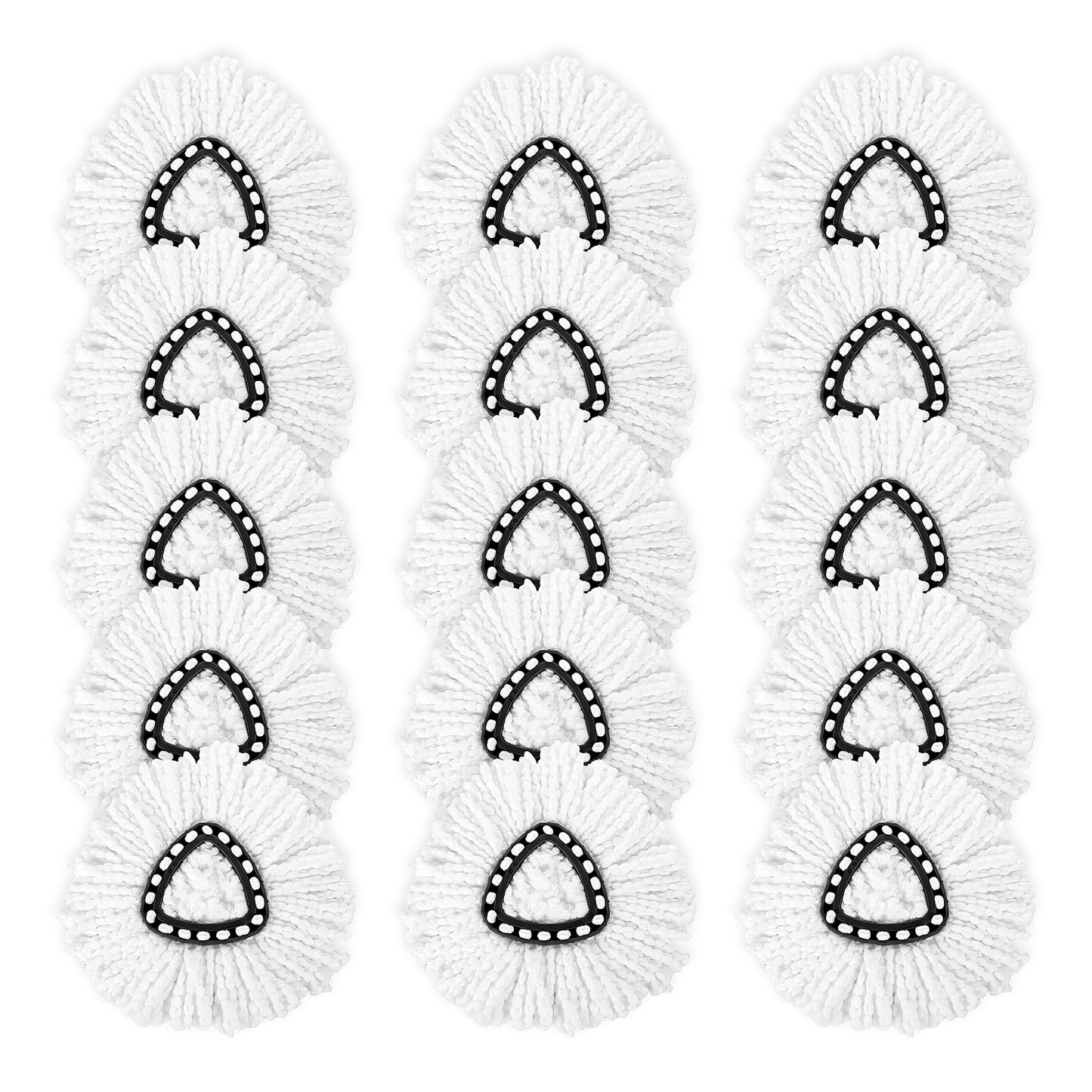 15-Pack Spin Mop Superior Replacement Heads - Compatible with O-Cedar EasyWring and Other Spin Mops, Durable and Washable Refills for Effortless Floor