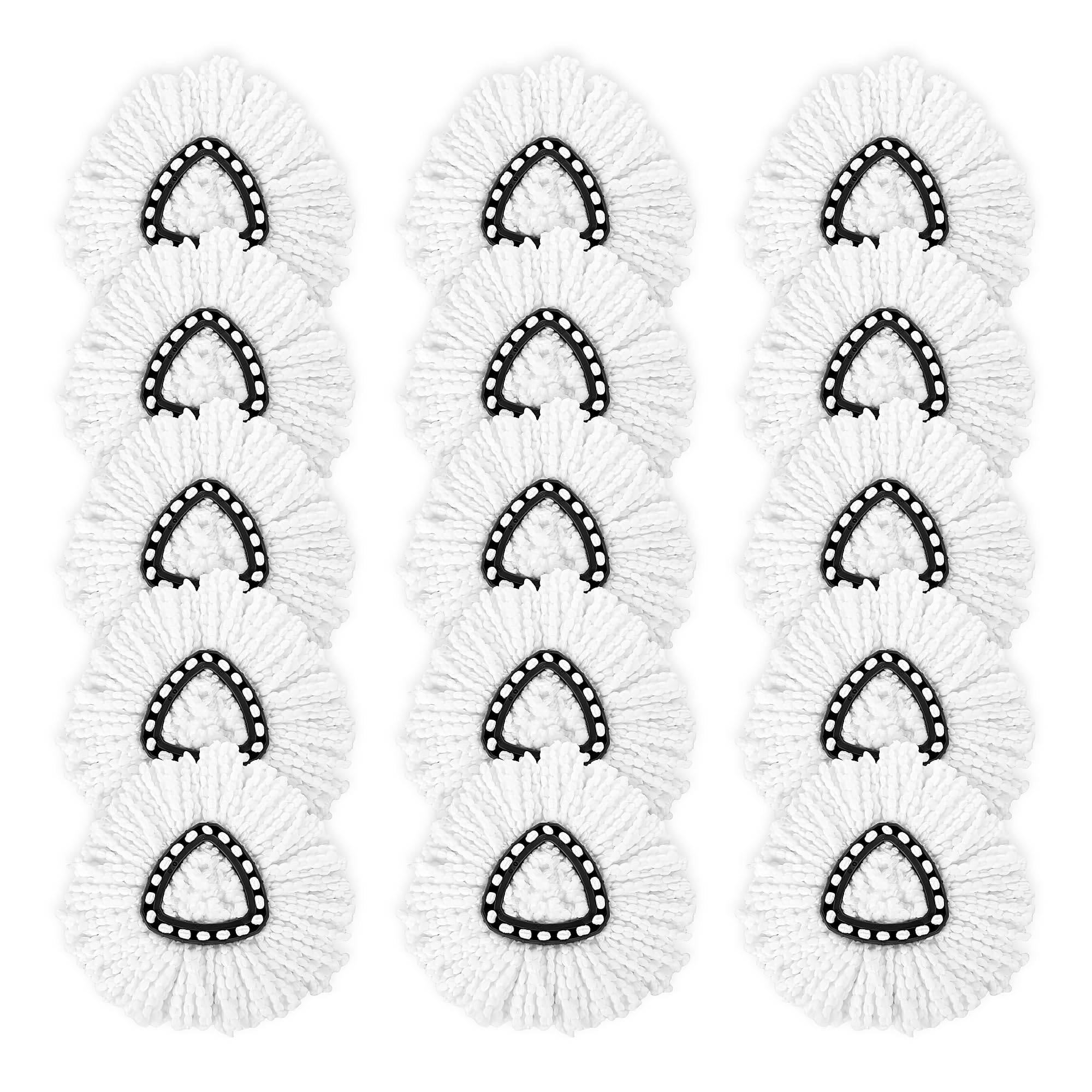 15-Pack Spin Mop Superior Replacement Heads - Compatible with O-Cedar EasyWring and Other Spin Mops, Durable and Washable Refills for Effortless Floor