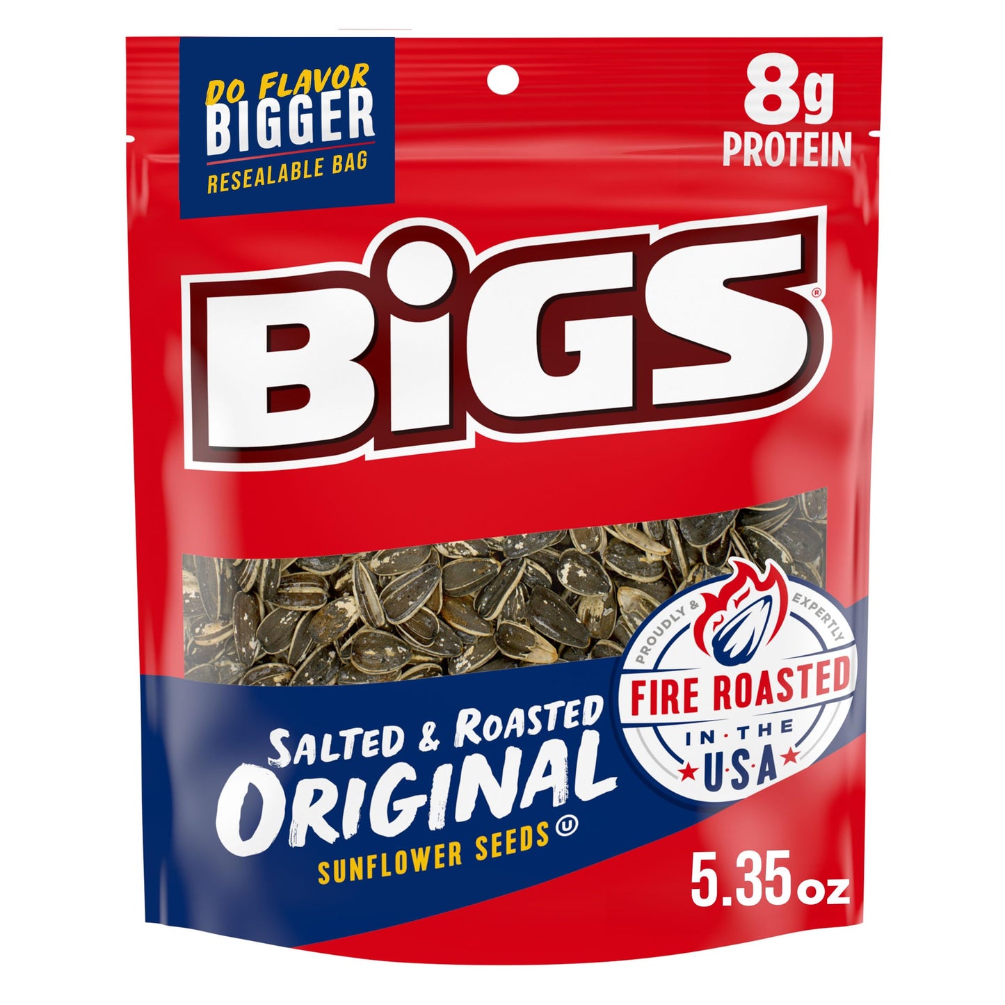 BIGS Original Salted & Roasted Sunflower Seeds, 5.35-Ounce Bags (Pack of 12)