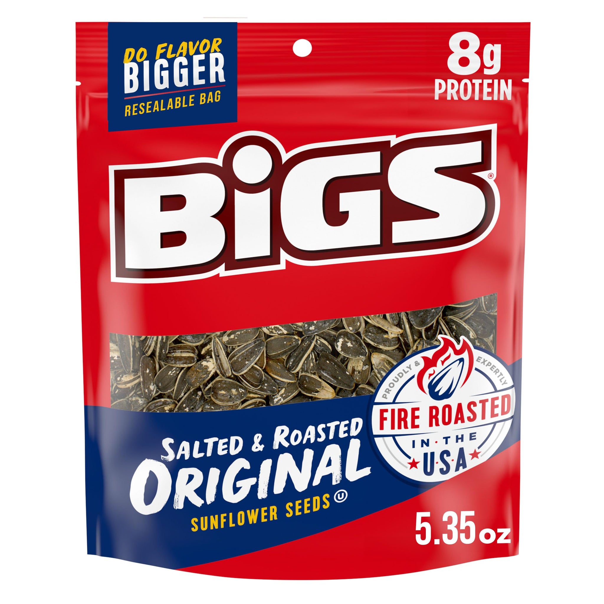 BIGS Original Salted & Roasted Sunflower Seeds, 5.35-Ounce Bags (Pack of 12)
