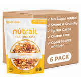 NuTrail Nut Granola Cereal, Honey Nut, No Sugar Added, Keto, Low Carb, Gluten Free, Grain Free, Healthy Breakfast 8 oz. 6 Count