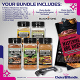 Blackstone Whiskey Burger Steakhouse Tequila Lime All Purpose Cheesesteak Premium Barbecue Griddle Seasoning Rub 5 Pk (38.9 oz) + BBQ Masters & Opener