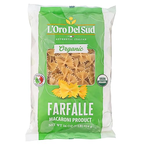 L'Oro Del Sud Farfalle Pasta, Italian Pasta, Premium Quality Product of Italy, 16 Ounce (Pack of 4)