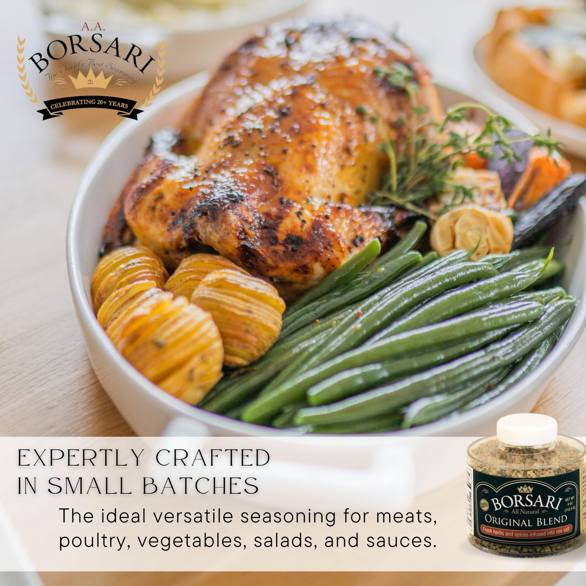 Borsari Original Seasoning Salt - Seasoned Salt Blend - Gourmet Seasonings With Herbs and Spices - All Natural Seasoning Blend for Cooking (Original