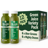 Suja Organic Green Juice Variety Pack | 6 Mighty Dozen and 6 Uber Greens | Plant-Based & Gluten-Free (12 fl oz, Pack of 12 total)