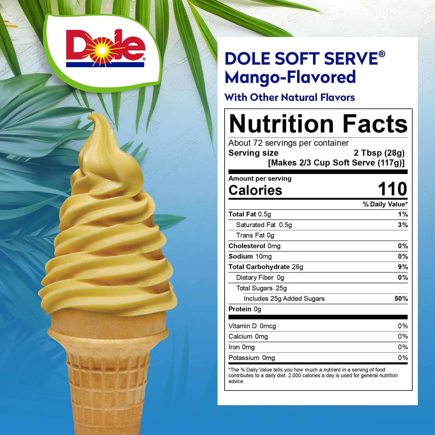 Dole Soft Serve Mix, Mango, 4.5lb