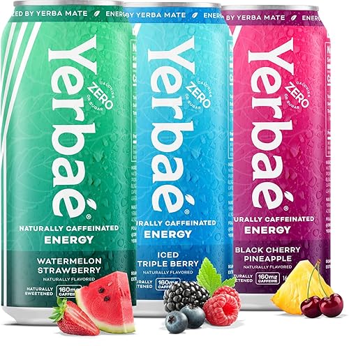 Yerbaé Energy Beverage - Variety Power Pack, 0 Sugar, 0 Calories, 0 Carbs. Yerbae is Energized by Yerba Mate, Plant-Based, Healthy Alternative