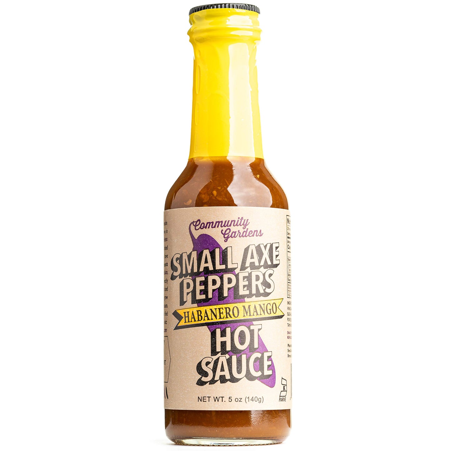 Small Axe Peppers Habanero Mango Hot Sauce, 5 oz- All Natural, Kosher, non-GMO, Community Garden Grown Habanero Pepper Gourmet Hot Sauce, Featured on
