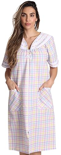 Dreamcrest Short Sleeve Zipper Front Duster 8513-1-M