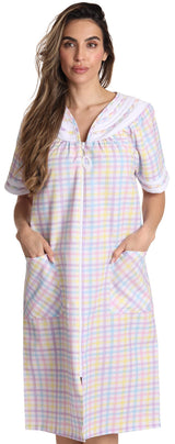 Dreamcrest Short Sleeve Zipper Front Duster 8513-1-M